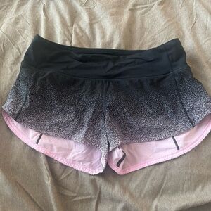 Lululemon Athletica Black and Pink Gradient Shorts